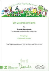 Geschenkurkunde | Quelle: SOS-Kinderdorf