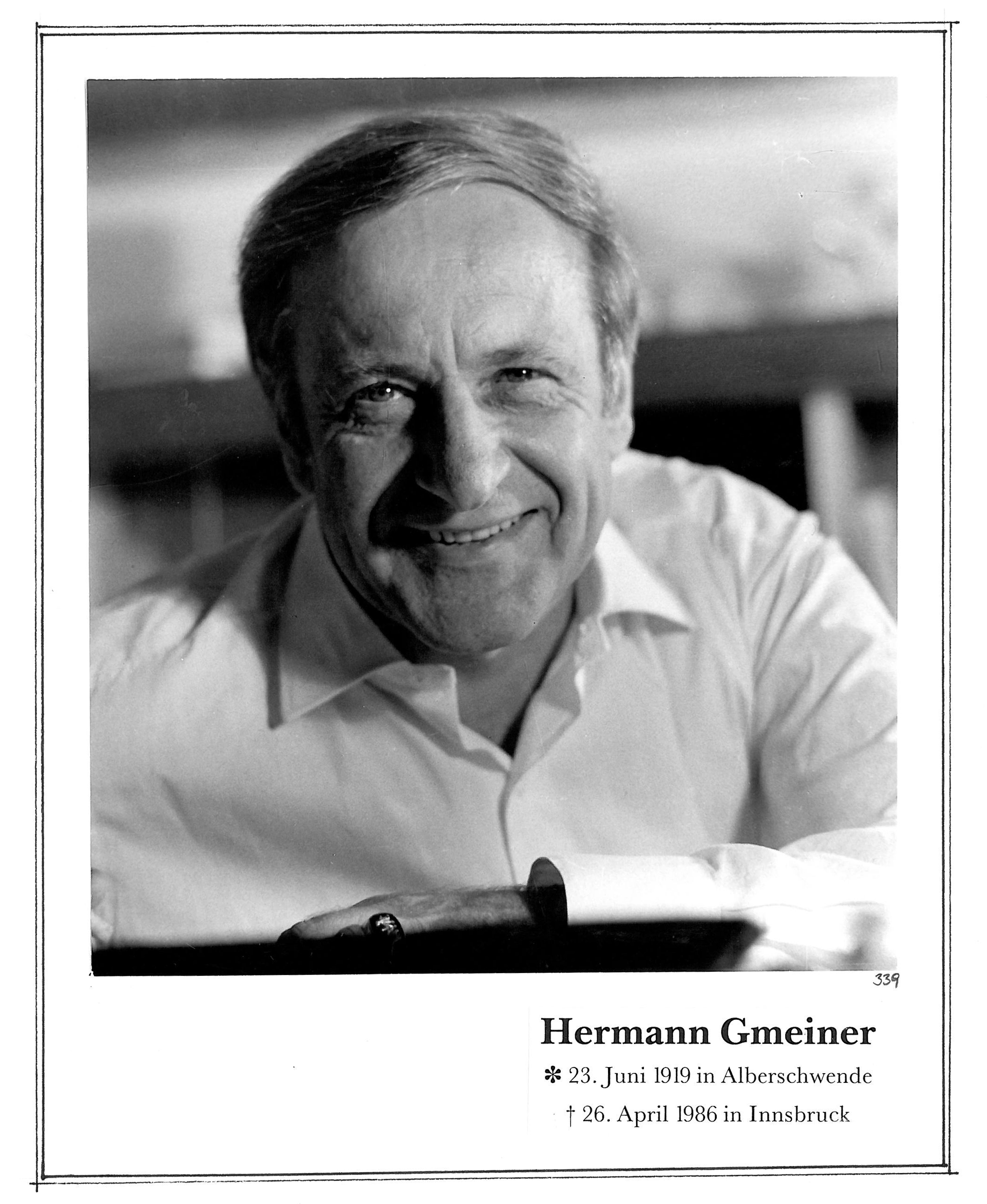 Bild von Hermann Gmeiner mit seinen Geburts- und Sterbedaten
