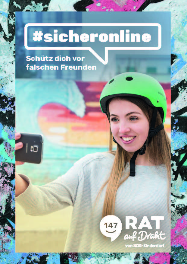 Titelbild mit dem Bild eines Mädchens mit Handy und Helm und dem Titel in einer Sprechblase.