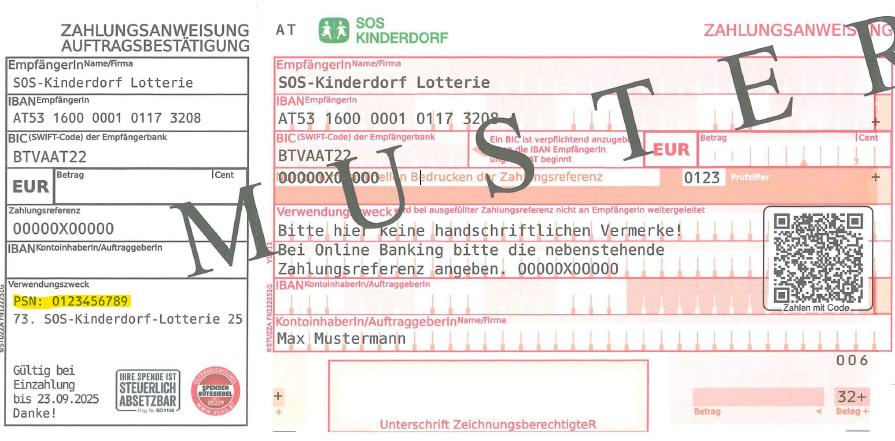 Muster-Zahlschein