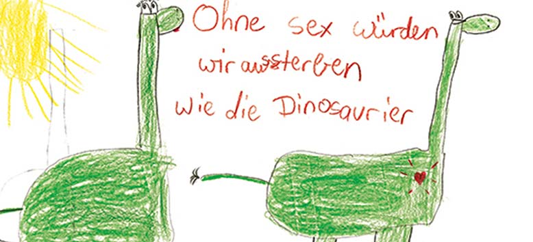 Kinderzeichnung von Dinosauriern