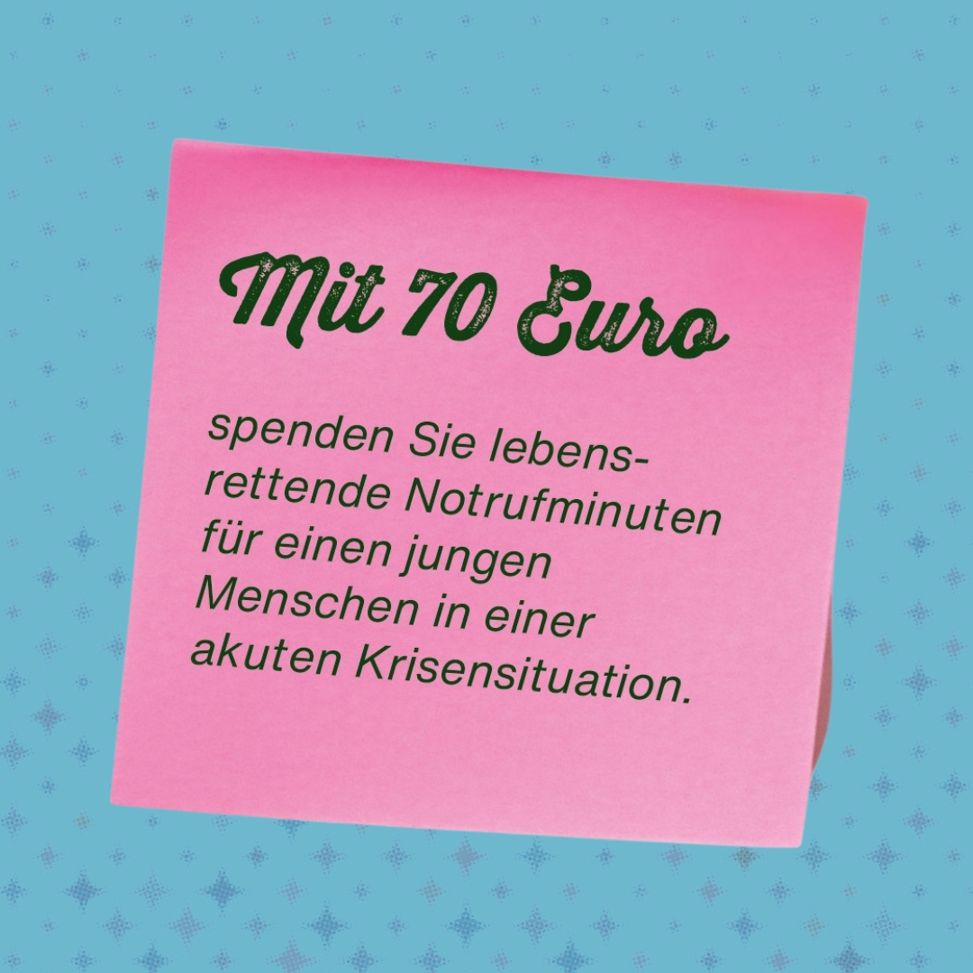 Sticky Note auf dem steht: 70 Euro spenden