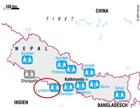 Karte Nepal