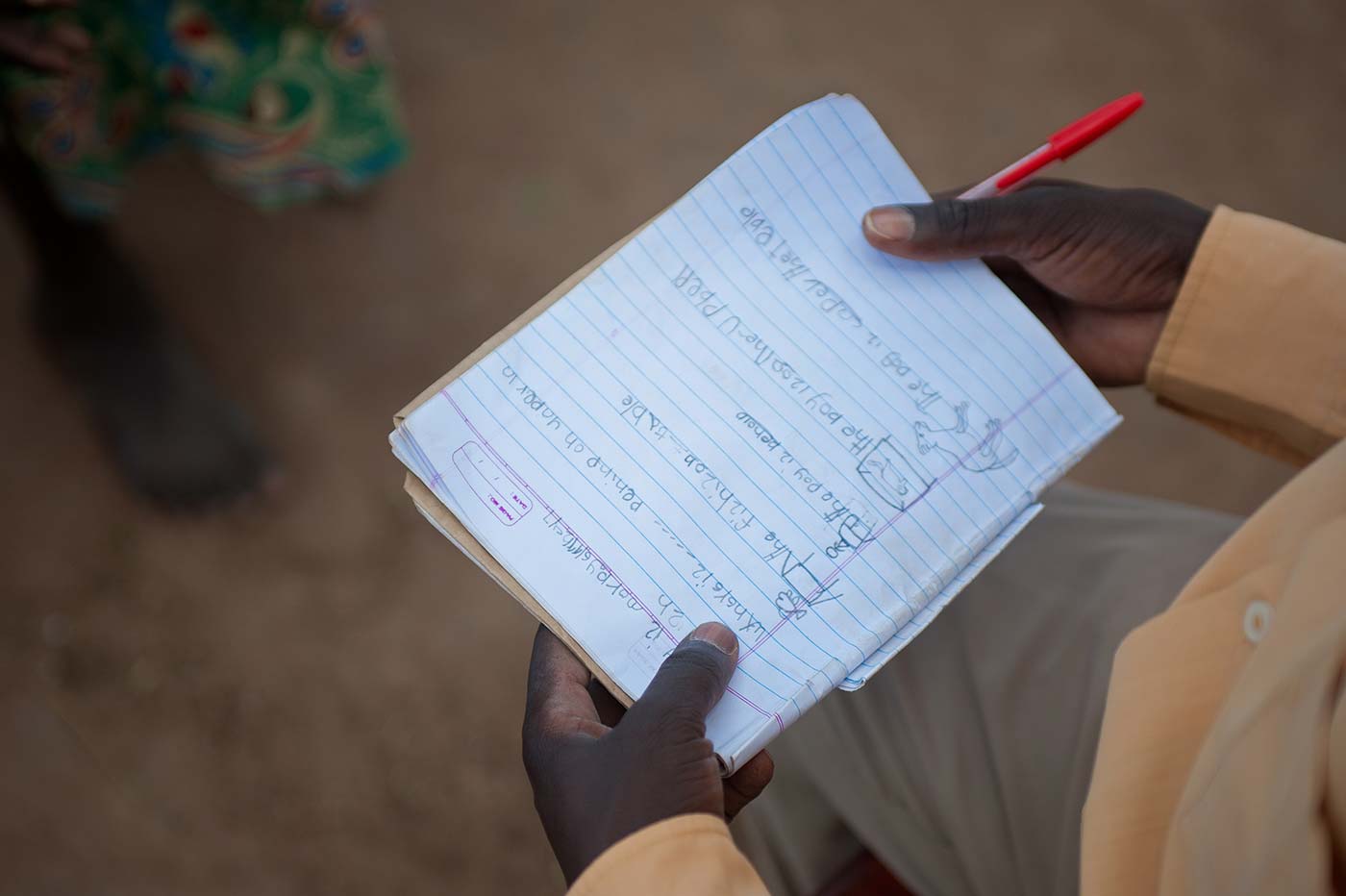 Schulheft eines Kindes